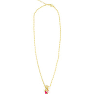 Collar SERAPHINE — Dije Tulipán y Corazón Rosa